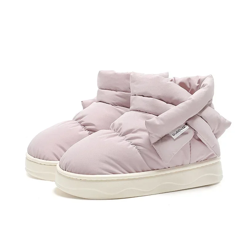 Platform Women Snow Boots Warm Thicken Plush Waterproof Boot for Couples 2023 Winter Non Slip Thick Bottom Cotton Shoes