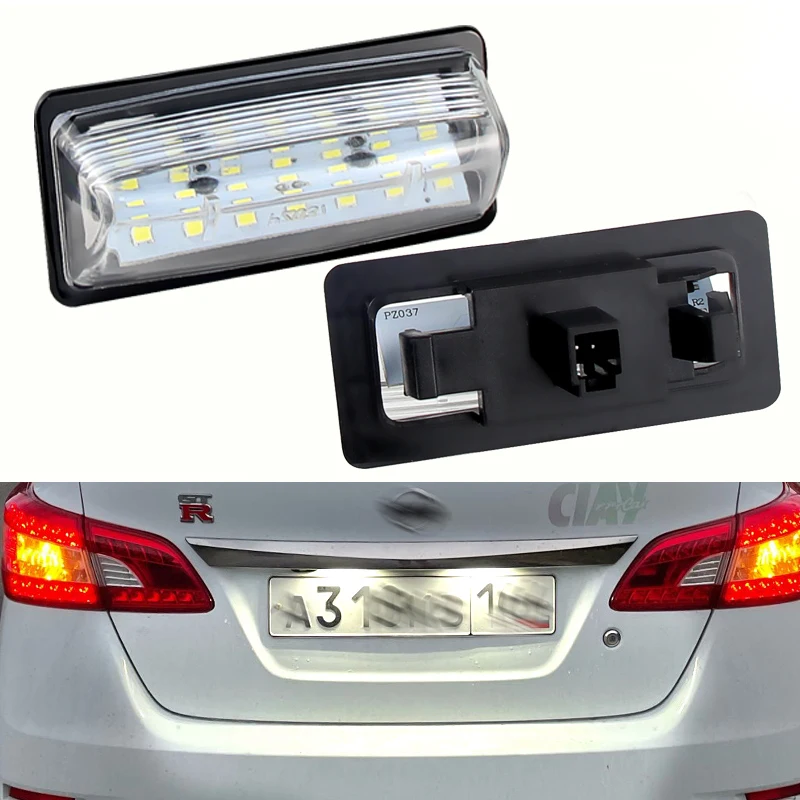 2*Led License Number Plate Lamp Car Light Fit For Nissan Altima Maxima Rogue Murano Pathfinder Quest Sentra Versa Note Jx35 Qx60