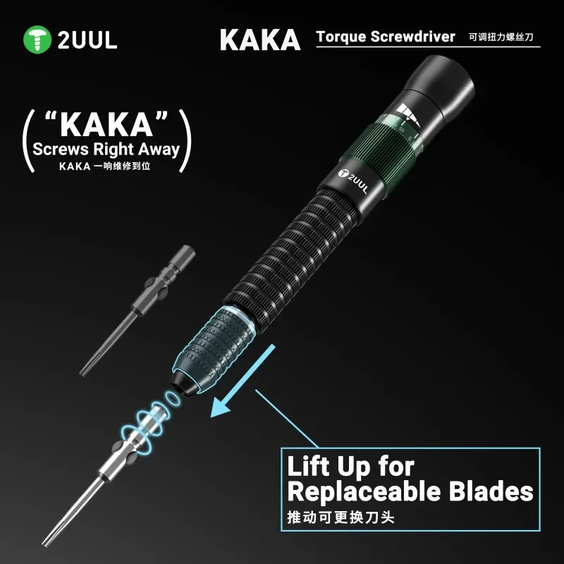 프리미엄 품질 2UUL 조절식 토크 드라이버, 아이폰 16/17 정밀 분해 수리 도구용 자석 교체 가능 비트