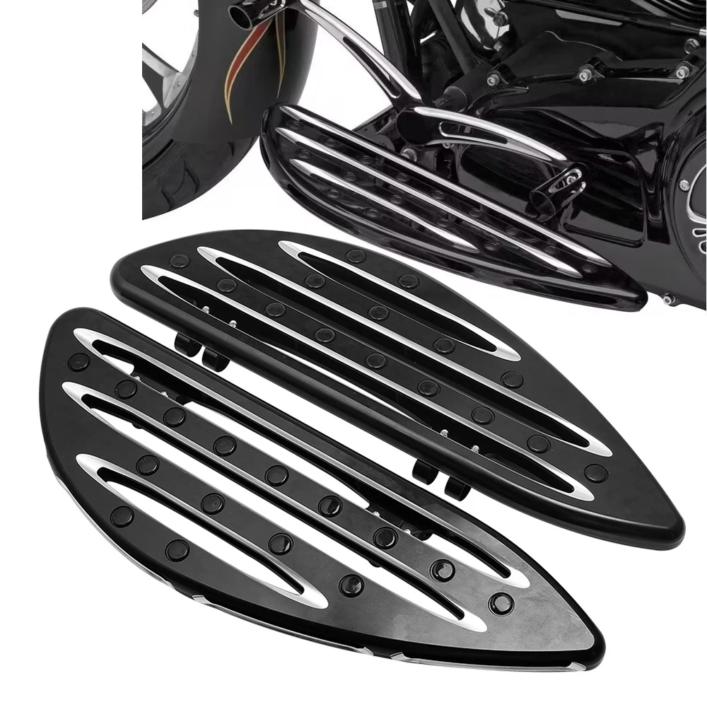 

Motorcycle Black Driver Stretched Front Floorboards Footpegs Footrest For Harley Touring Electra Street Glide Road King Softail