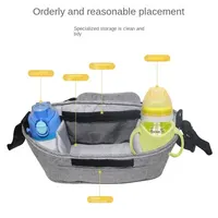 Sac de poussette pour bébé, sac à couches pour maman, grande capacité, organisateur de poussette, porte-gobelet, biberon, accessoires de poussette, sac suspendu 4