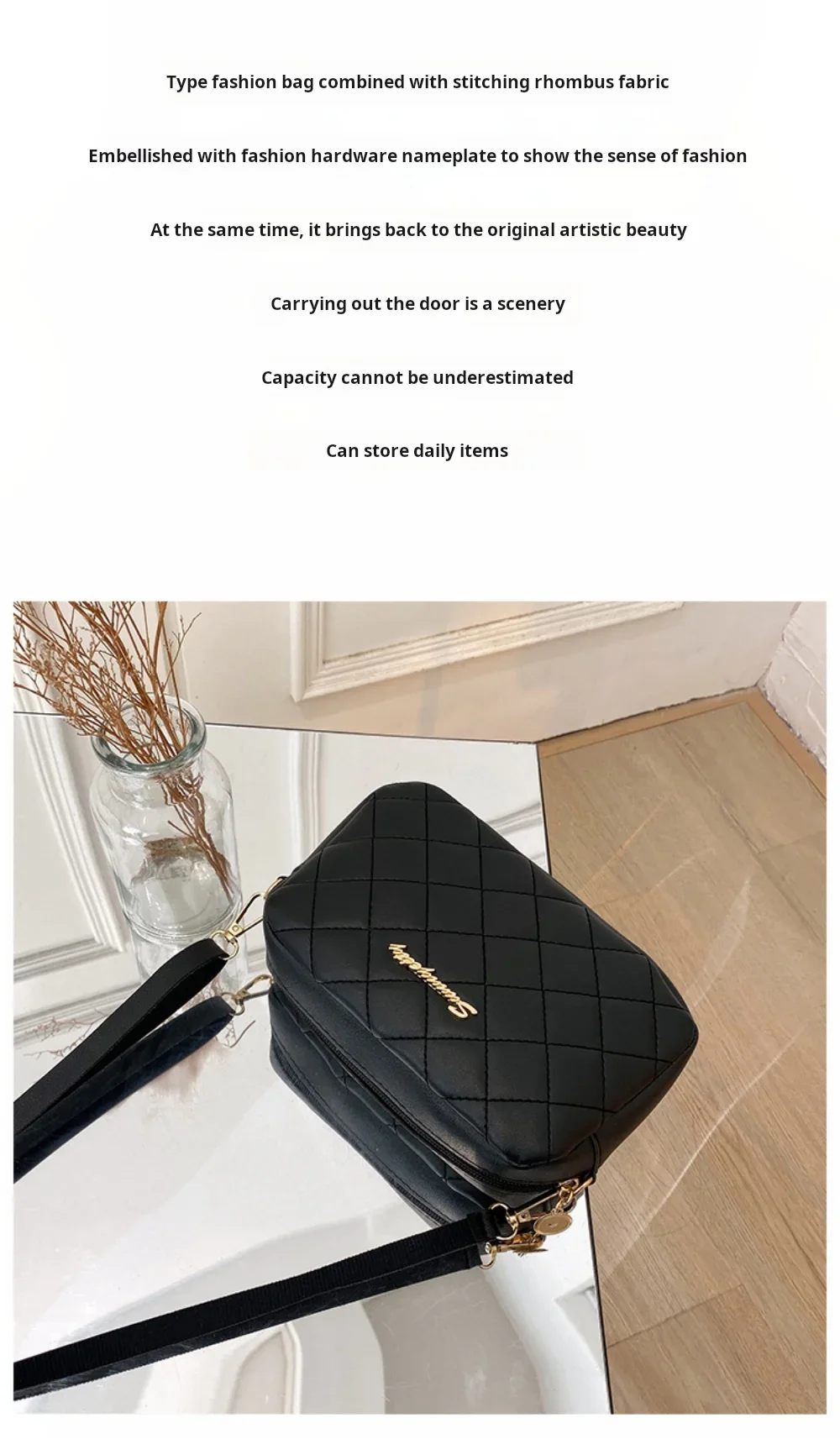 Diamond Quilted Tassel Crossbody