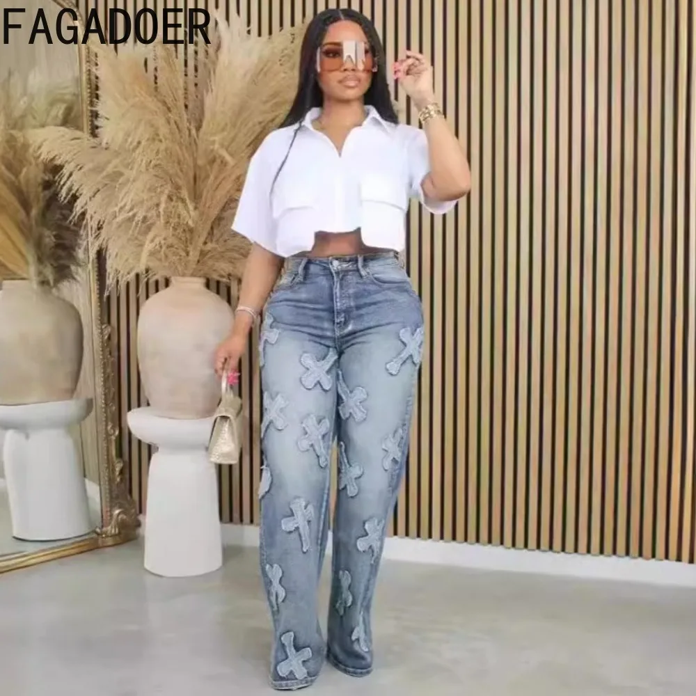 FAGADOER 여성용 단색 포켓 루즈 셔츠, 턴다운 칼라 단추 긴팔, 불규칙한 크롭탑 의류, 화이트, 여름 신상