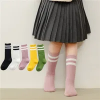 Kids Knee Socks Girls Boys Football Stripes Cotton Sports School White Socks Skate Children Baby Long Tube Leg Warm High Socks 3