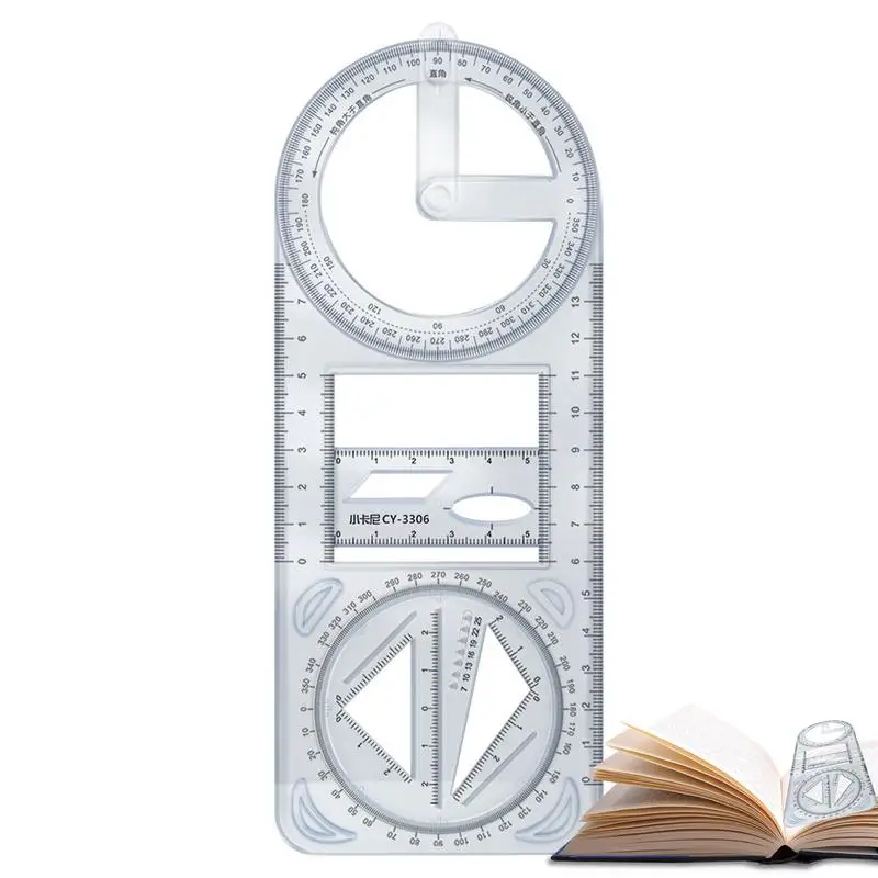 

Multifunctional Primary School Activity Drawing Geometric Ruler Triangle Ruler Compass Protractor Set Student Measuring Tool