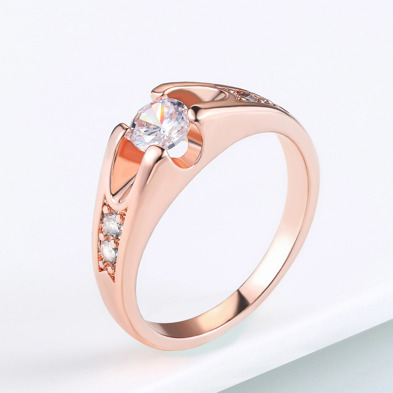 Wedding Rings Wedding Ring ZHOUYANG Wedding Ring For Women Classic Cubic Zirconia Rose Gold Color Fashion Jewelry Lover Rings Austrian Crystal ZYR249