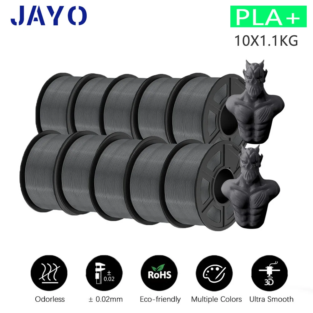 Filamento PLA/PLA Meta/PETG/PLA PLUS/PLA mate para impresora 3D JAYO de 1,75 mm, 10 rollos, materiales de impresión 3D para impresora 3D y bolígrafo 3D