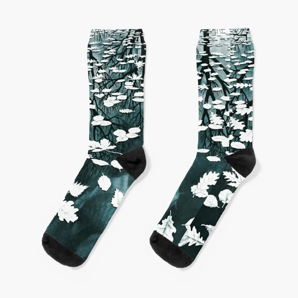 

Escher - Three Worlds Blue Tones Socks socks Men's Antiskid soccer socks Running socks Socks Girl Men's