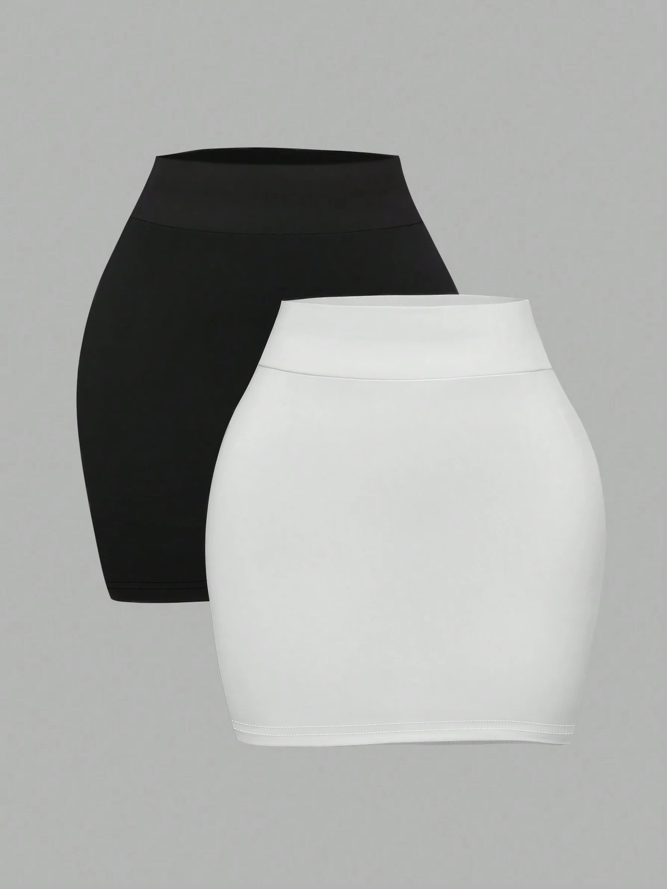Plus Size Women's 2 Piece Bodycon Mini Skirt Set High Waist Stretch Casual Skirts