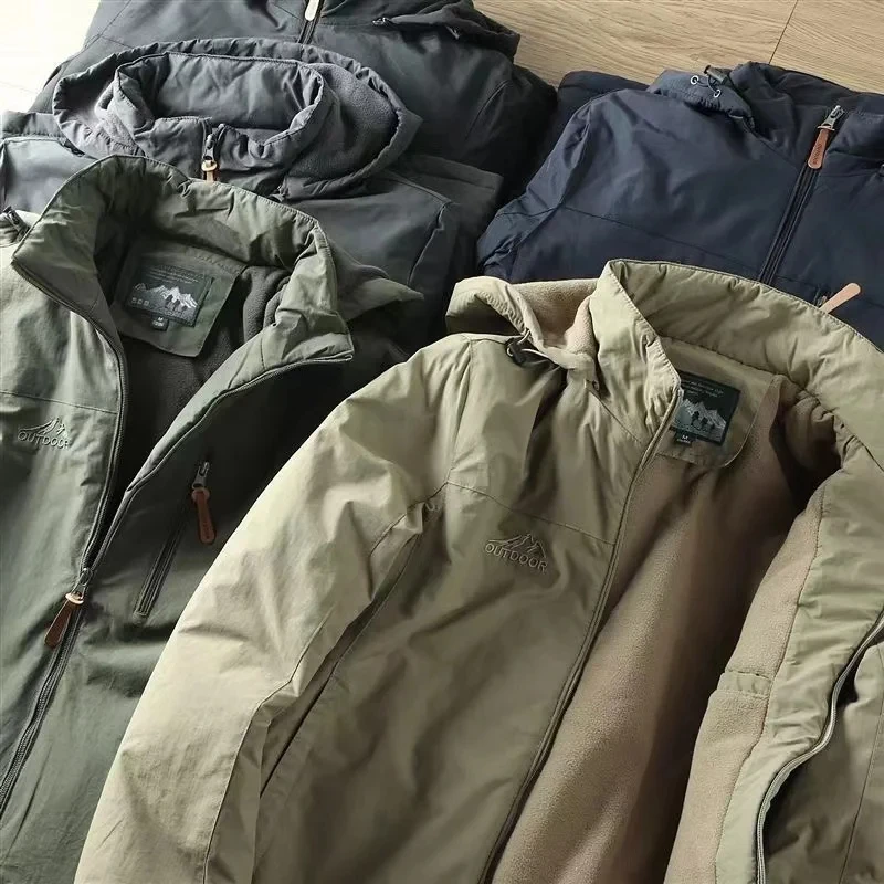 Mens Casual Tactical Jacket - Warm Padded Outdoor Coat for Autumn and Winter