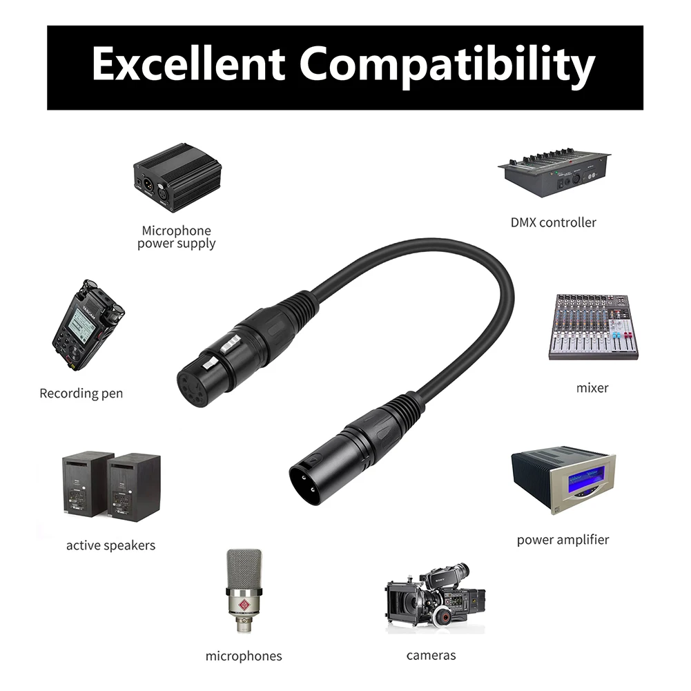 XLR3M- XLR5F 어댑터 케이블 DMX 무대 조명 케이블 XLR 3M- XLR 5F DMX 조명 케이블 (마이크용) DMX 무대 조명 턴어라운드