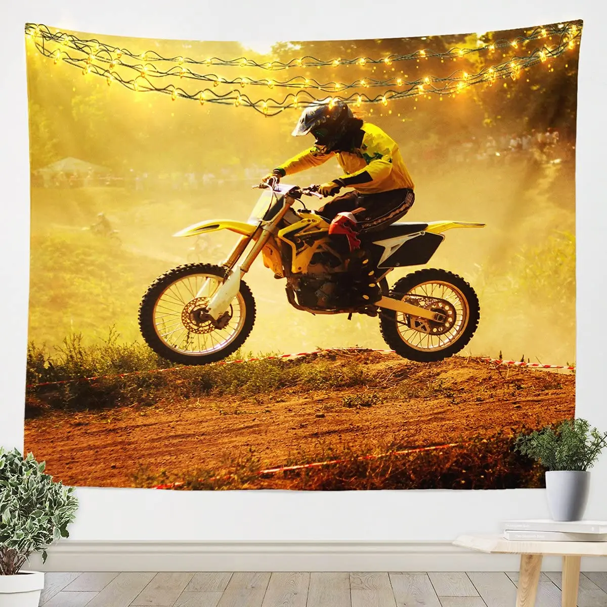 Motocross Racer Tapestry Extreme Sport Tapestry Wall Hanging for Kids Boys Girls Bedroom Decor Wall Art for Bedroom Living Room