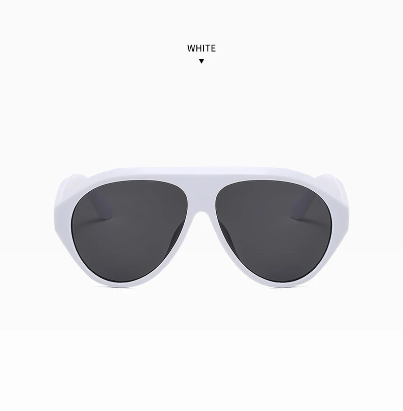 Vintage Übergroße Flache Top Oval Sonnenbrille Frauen Marke Designer Beliebte Sonnenbrille Punk Outdoor Fahren Brillen UV400 – Detail 14