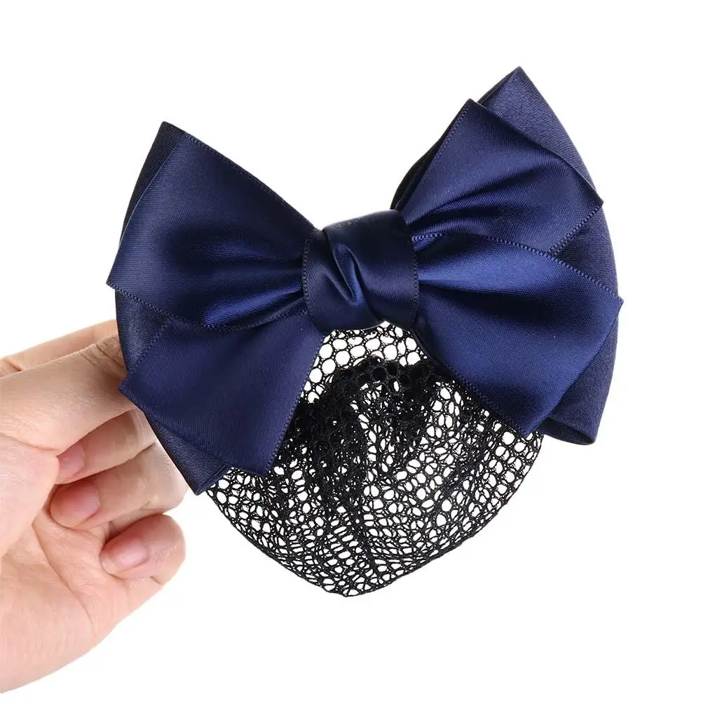 Girls Multi Colors Hair Accessories Hair Clip Bowknot Net Bun Hair Cover Net Bun Snood Net Bun Crochet Women Barrette