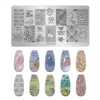Summer Fruits Nail Stamping Plates Lines Animal Geometry Theme Template Mold Watermelon Nail Art Stencil Tool Stamping Templates 5
