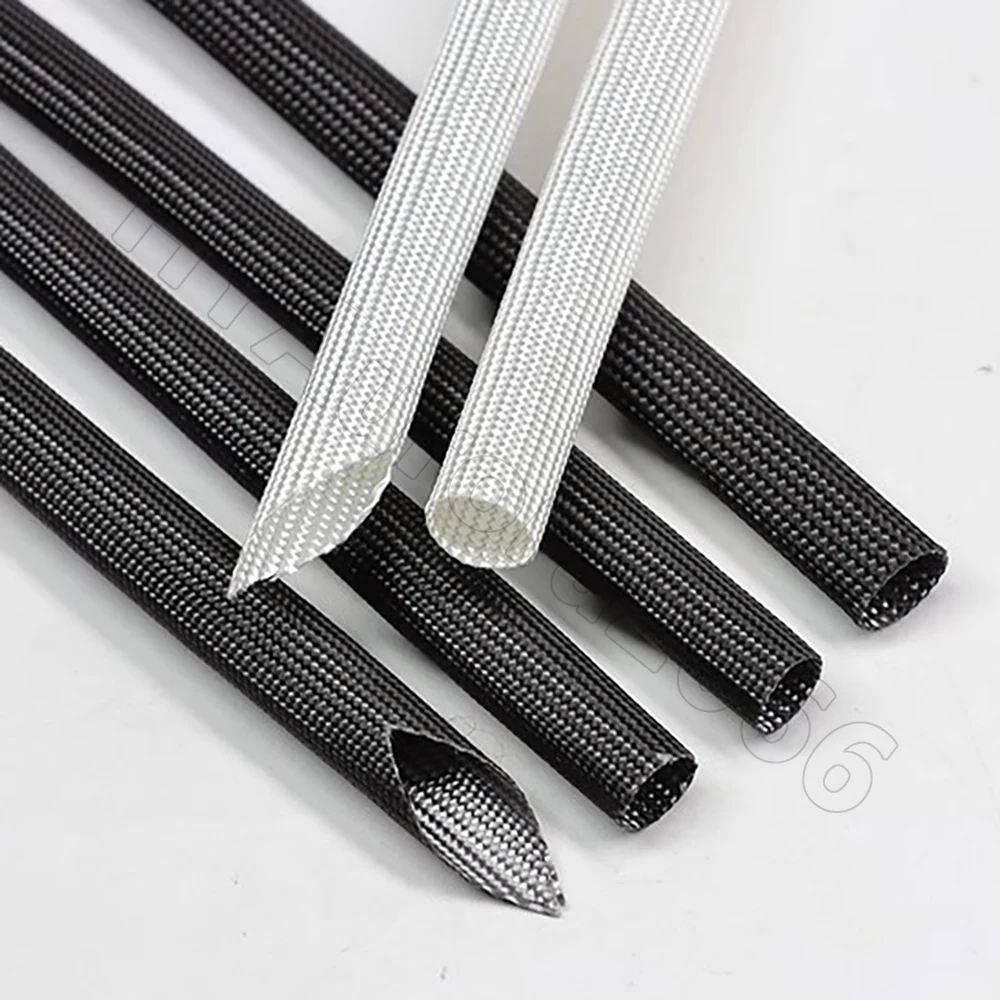 Braided Fiberglass Sleeve 600 Deg.C High Temperature Fiberglass Sleeving Heat Shield Sleeve Chemical Glass Fiber Tube 1mm-50mm