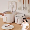 Rice Storage Container Box Sealed Household Rice Bucket Insect-Proof Kitchen Automatic Button Rice Dispenser Rice Storage Bucket 1