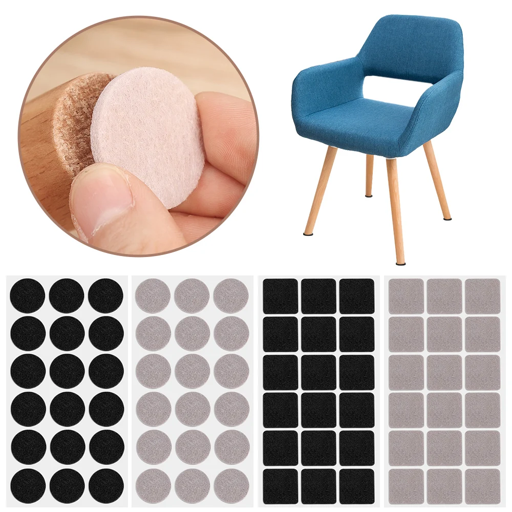 Felt Chair Legs Pads Self Adhesive Hardwood Floor Protector Felt Mat Furniture Table Legs Cover Round Bottom Anti Scratch Pads