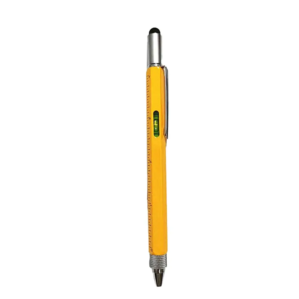 

6 In 1 Multi-function Tool Pen 149mm Spirit Level Scale Touch Screen 6in1 Metal Ballpoint Pen Versatile Carpenters Engineers Pen