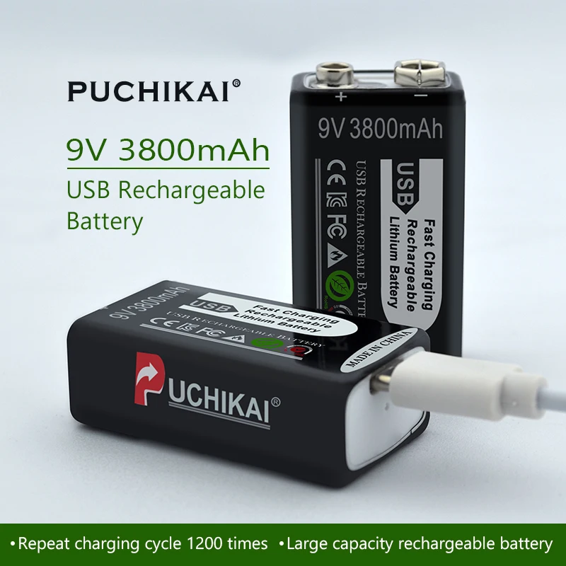 특별 할인 9V 3800mAh 리튬 이온 충전 마이크로 USB 배터리 만용계 마이크용 9V 리튬 이온 장난감 리모컨