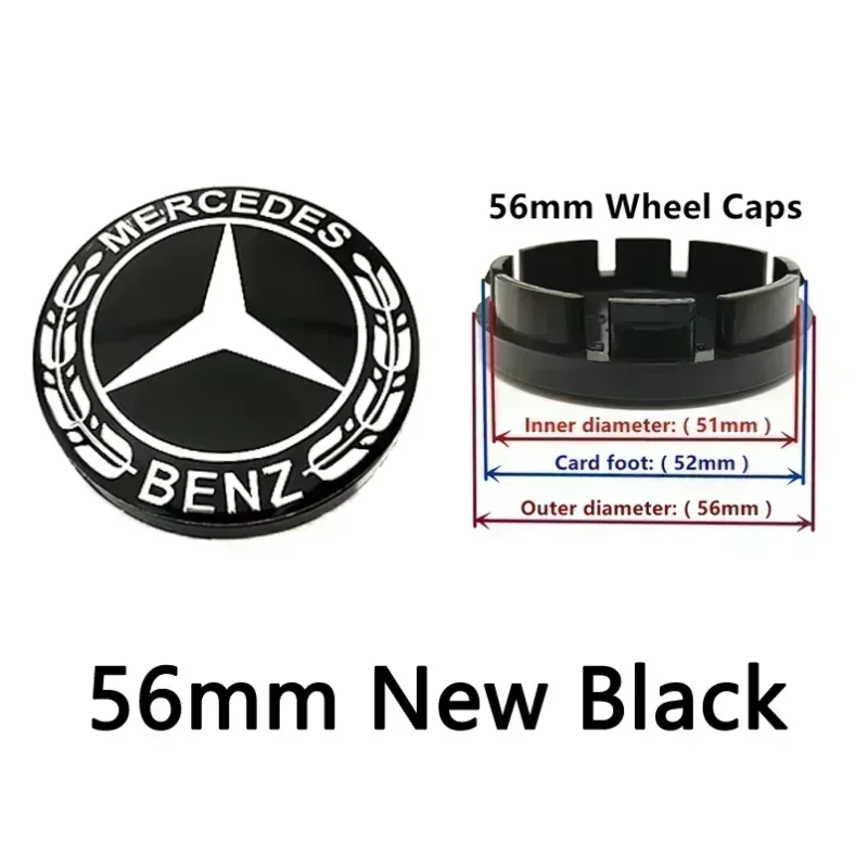 80-40-20 PCS 56mm 60mm 68mm For GLA GLB GLC A B C E Mercedes Benz Car Wheel Hub Center Caps Cover Badge Emblem Logo 75mm 3Pin 2