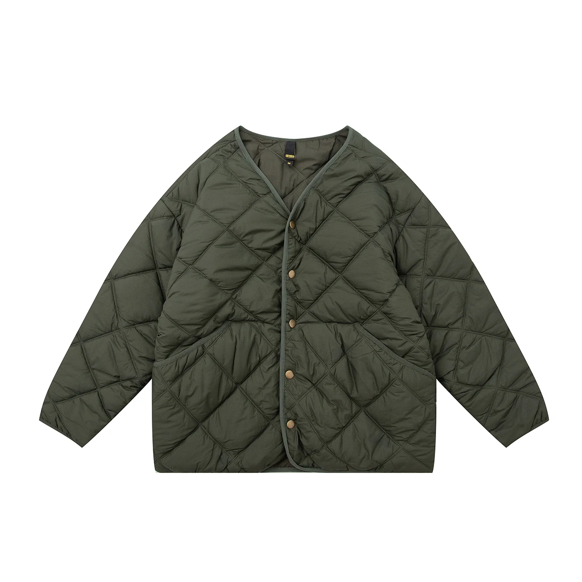 

Vintage Checkerboard Solid Color V Neck Down Coats Unisex StreetwearY2k Baggy Plaid Parkas Windbreaker Thick Winter Jacket