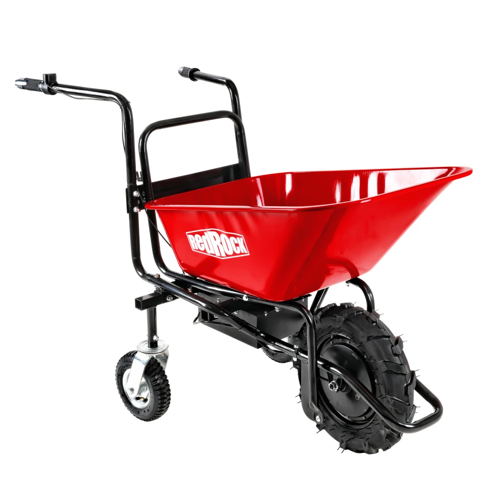 wheelbarrow electric Professional specs-this wheelbarrow uses an electric 24v 500w Brushless motor system, powered by (2)12v
