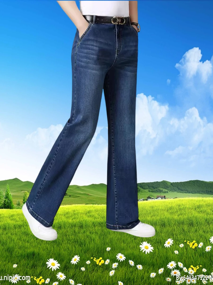2025 männer Sommer Hohe Qualität Neue Gerade Bein Jeans Hohe Taille Dünne Lose Beiläufige Hosen – Detail 7