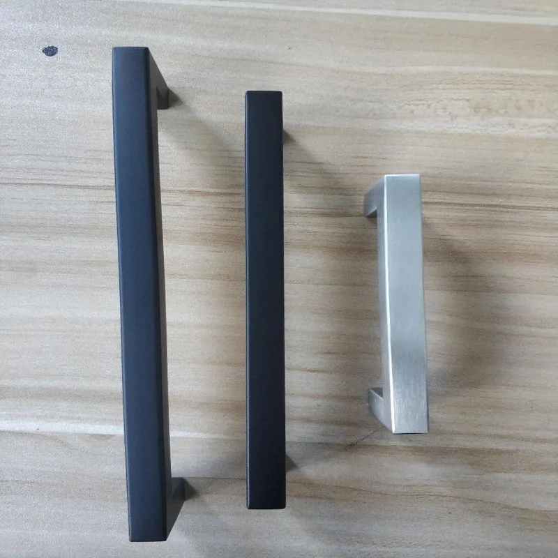 Gold Stainless Steel Cabinet Square Handles Modern Minimalist Furniture Drawer Wardrobe Door Furniture Handles