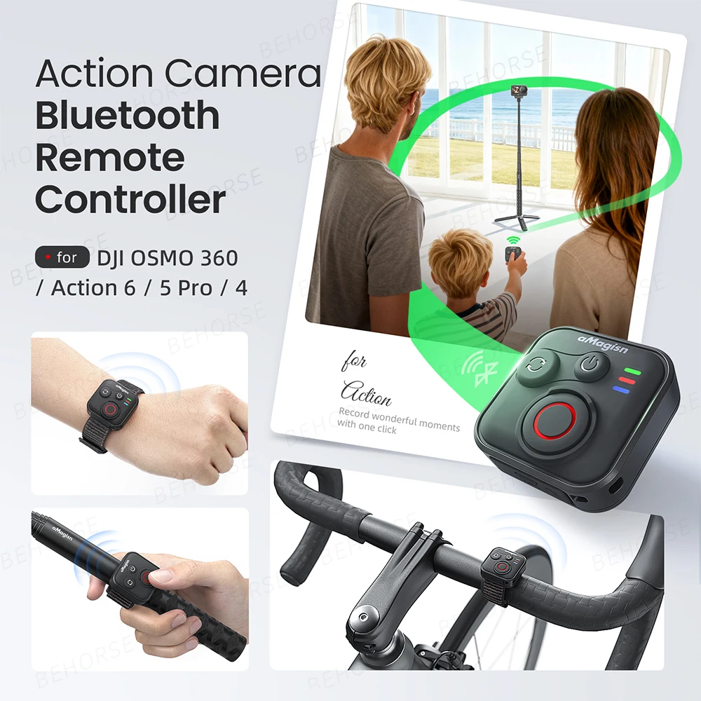Bluetooth Remote Controllor For DJI Osmo 360/Action 6/5 Pro/4 50m Wireless Long Battery Life Remote Control Camera Accessories