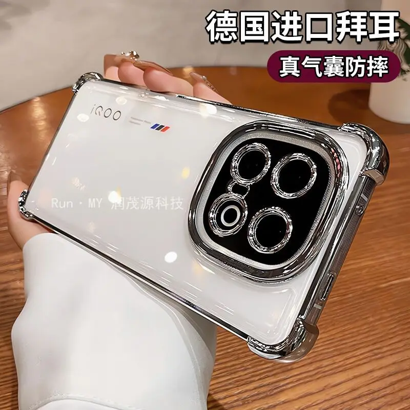 Luxury Transparent Electroplating Soft TPU Shockproof Phone Case Cover