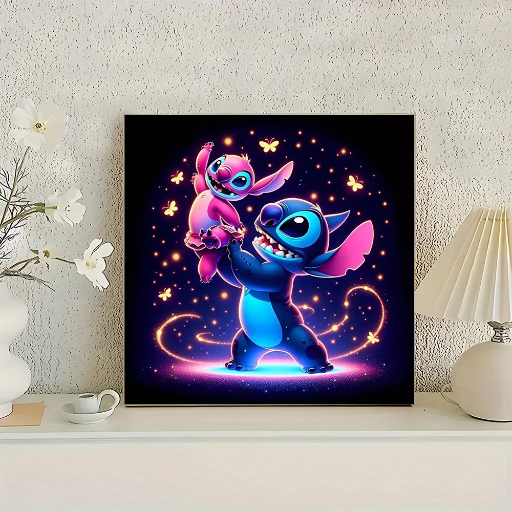 Tableau Stitch et Angel Lumineux - Décoration Murale