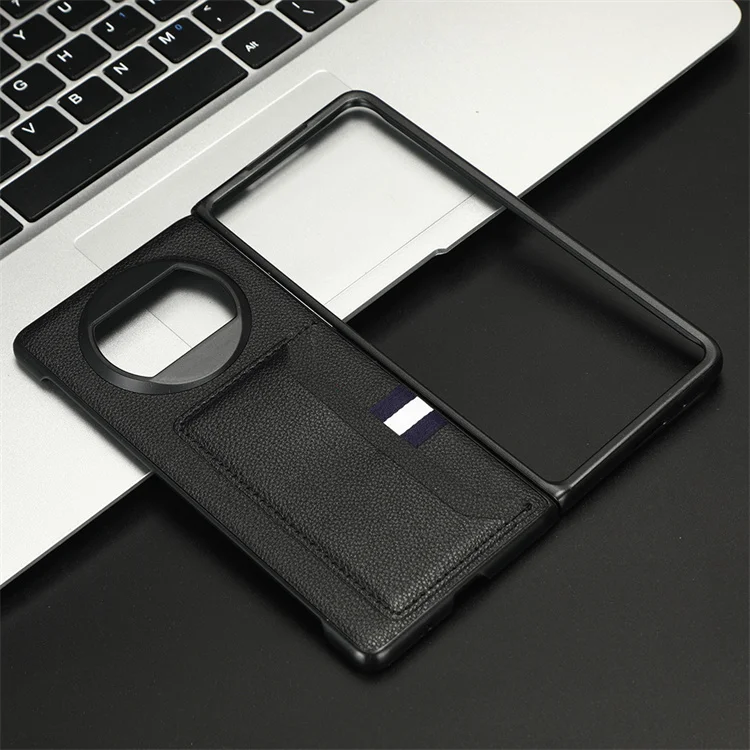 Luxurious Litchi Skin PU Leather & PC Book Cover with Multiple Card Slots