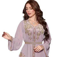 Luxury Abaya Diamonds Muslim Elegant Women Dresses Caftan Moroccan Dubai Kaftan Gown Evening Party Eid Mubarak Jalabiya Vestidos 2