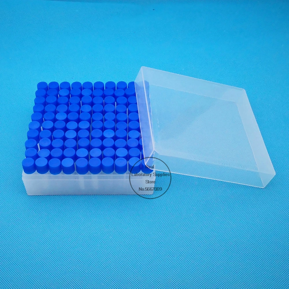 100pieces plastic 1.8ml freezing tube + one piece 100 vents plastic Freezing tube storage box for experiment