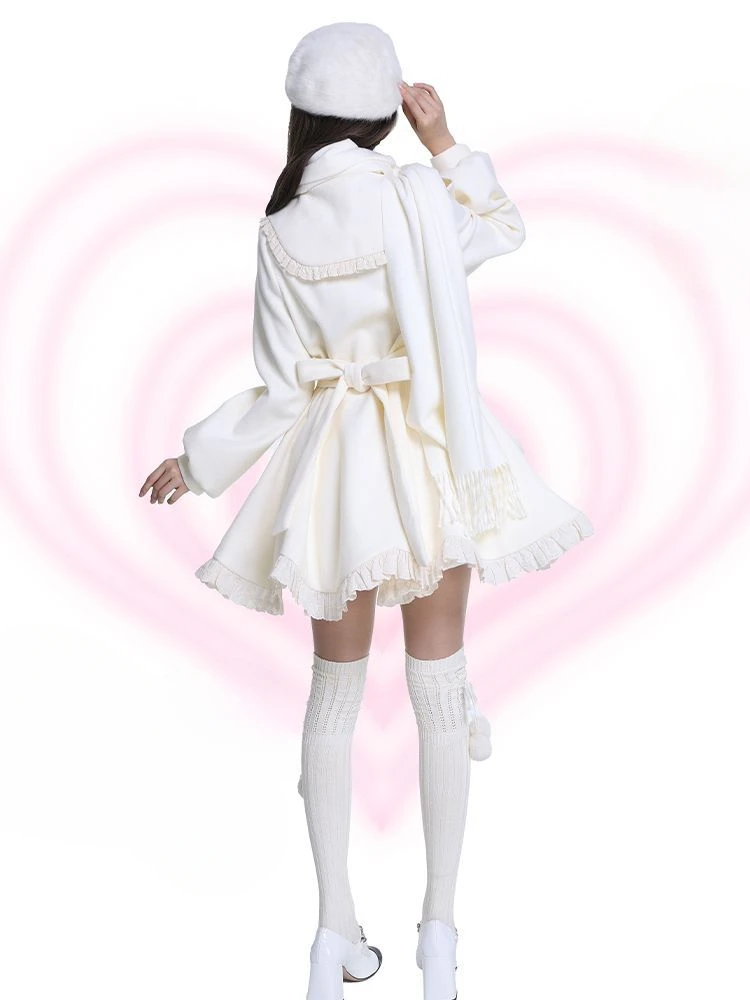 Japanese Kawaii Lolita Lace Patchwork Sweet Dress Coat Women Y2k Aesthetic Contrast Color Dresses Single Breasted Party Vestidos 5