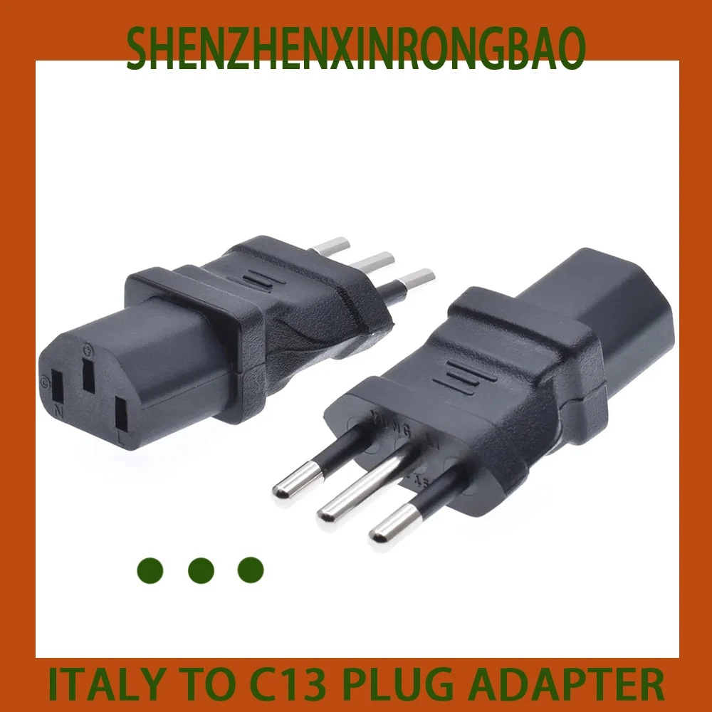1pcs Italy CEI23-50 plug to IEC320 C13 plug adapter Safe Grounded type L IT 10A 250V charge conversion plug for computer PDU m2ee push button piano type five position plug in button switch ac 250v 4a for range hood five gears silver switch
