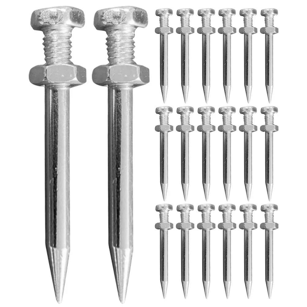 20Pcs Lawn Aerator Spike Lawn Aerator Shoe Stake Metal Aerator Nail Lawn Aerator Tools