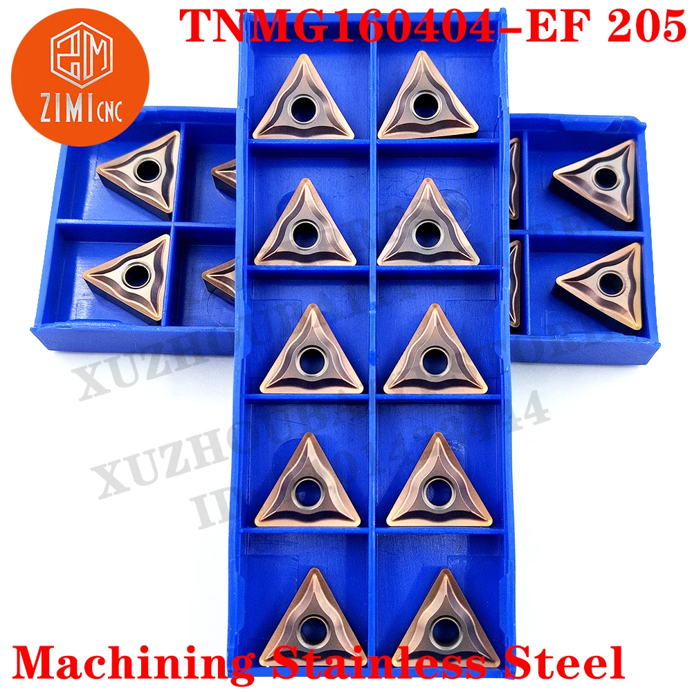 

100шт TNMG160404-EF 205 TNMG160404 EF 205 Твердосплавные вставки Токарные инструменты Токарный станок с ЧПУ Резак Лезвие Процесс Нержавеющая сталь