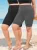 2 pack Plus Size Women's High Waisted Biker Shorts Super Soft Tummy Control Workout Yoga Shorts Running Athletic Shorts