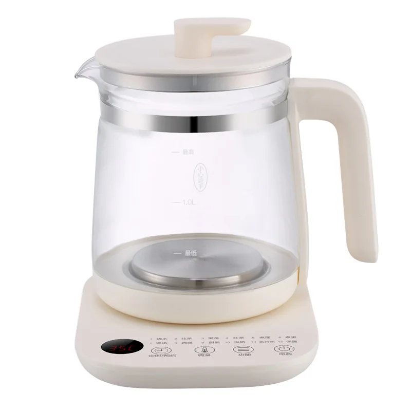 1.8L Electric Kettle Office Glass Flower Teapot Temperature Control Health Kettle 24h Appointment Stew Boil Kettle Multifunction