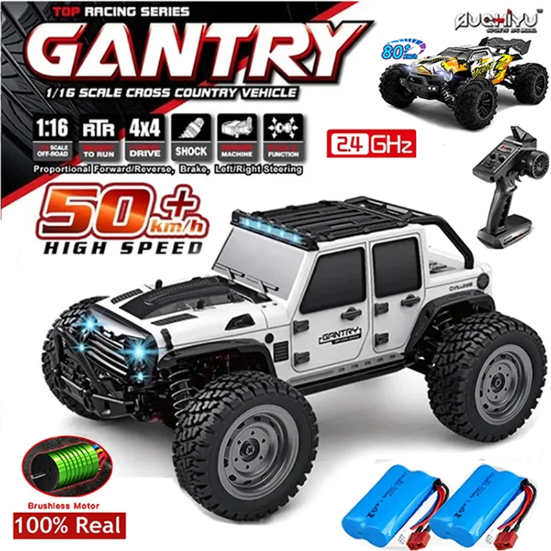 Voiture RC 80KM/H 2 Batteries - Violette, Orange, Bleu