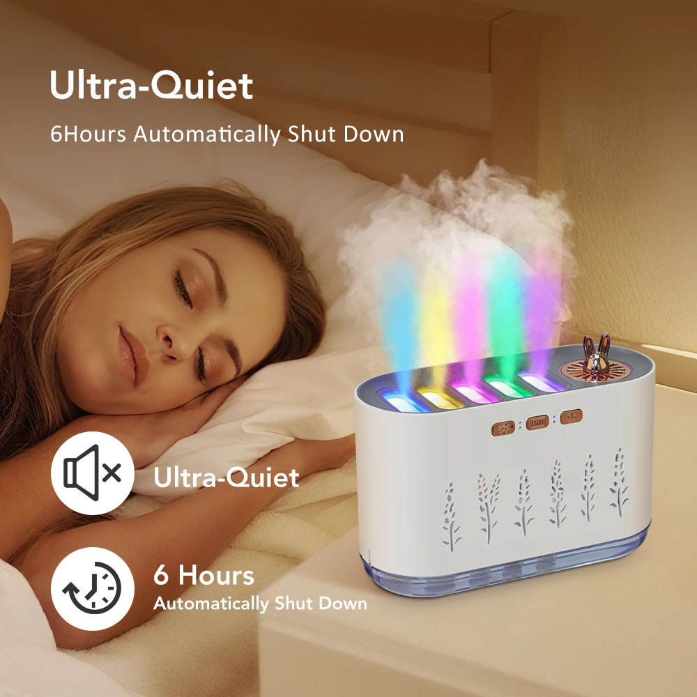 700ml Dynamic Rhythm Air Humidifier 5 Spray Nozzles USB Ultrasonic Cool Mist Dif