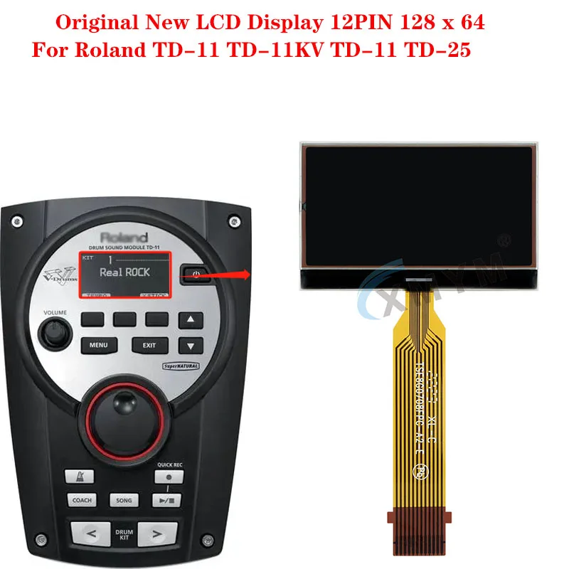 Nuovo Display Lcd Originale 12Pin 128X64 Per Roland Td-11 Td-11Kv Td-11 Td-25