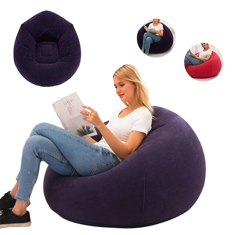 

Large Inflatable Sofa Chair Bean Bag Flocking PVC Garden Lounge Beanbag Outdoor Furniture Camping Backpacking Bags Dropshipping