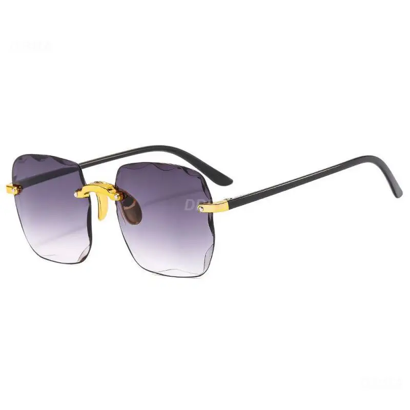 Polarized Sunglasses Vintage Sunglasses Frameless Square Sunglasses Oculos De Sol Summer Travel Women Street Shot Meta