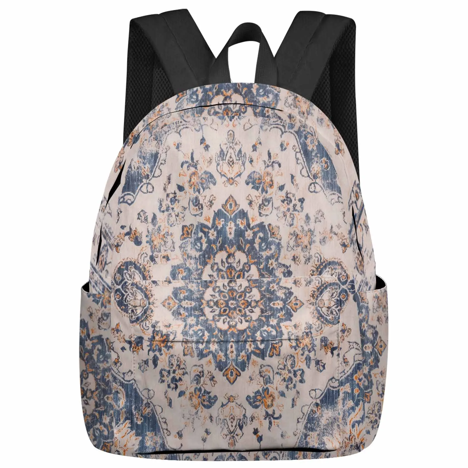 

Рюкзак большой вместимости в этническом ретро-стиле для мужчин, сумка для ноутбука с персидским цветочным принтом для старшей школы, студенток для колледжа