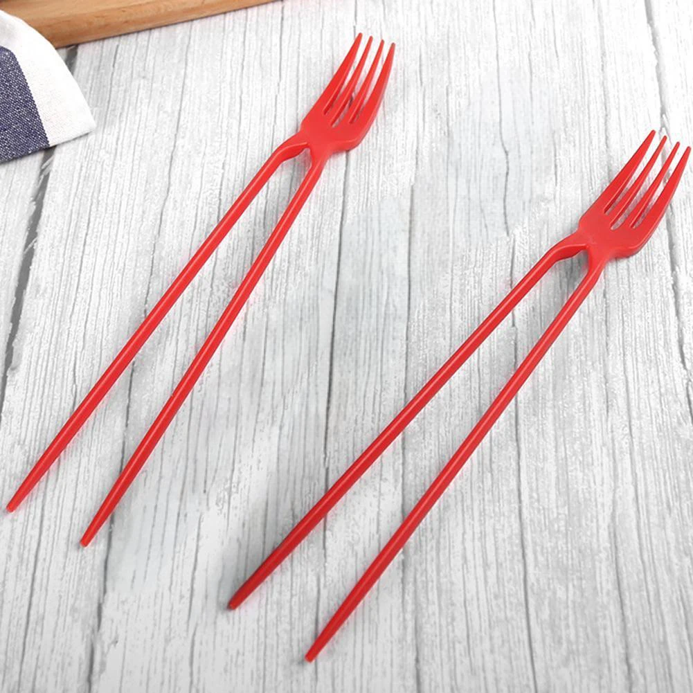 Chopsticks/Fork In One 50 PCS Long Handle Comfort Grip Tableware For Indoor Outdoor