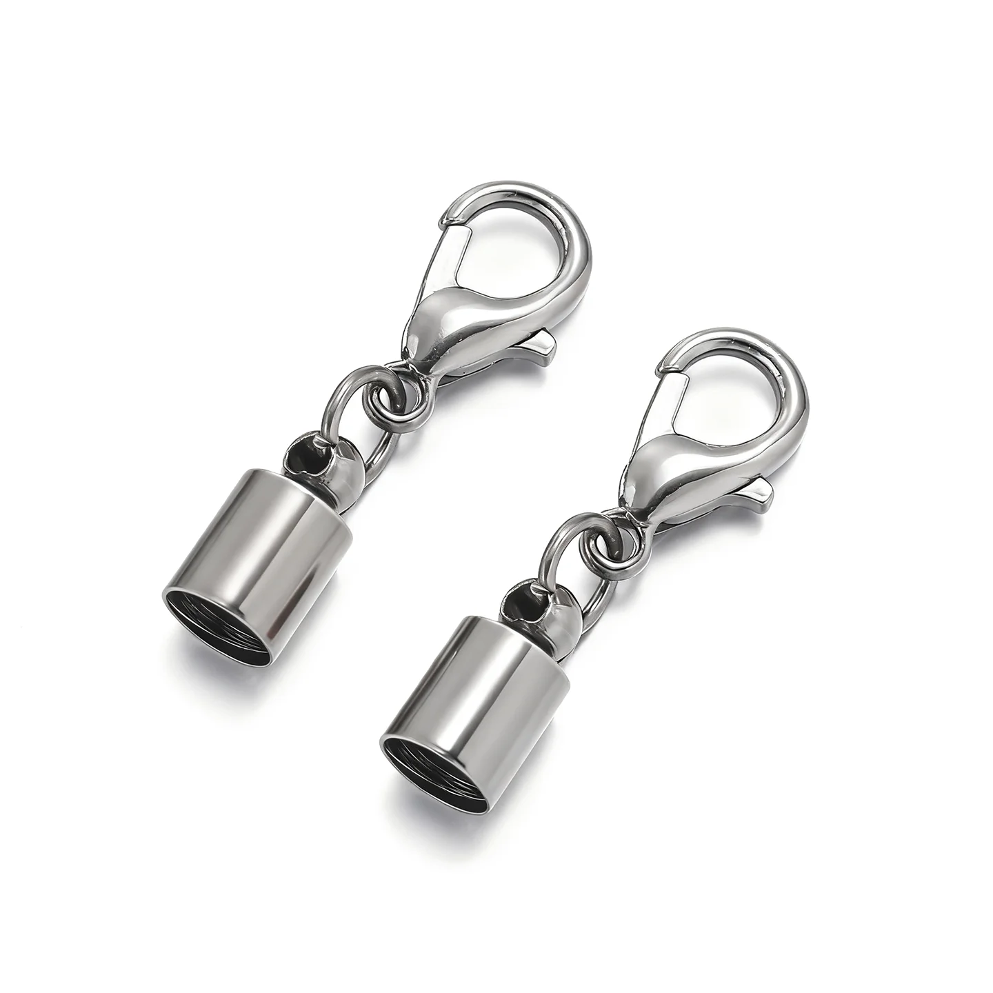 10 Stück Karabinerhaken, Lederband-Endkappen, 2,5–9,5 mm, Crimps, Endkappen, Verbinder für Armband, Halskette, Schmuckzubehör – Detail 6