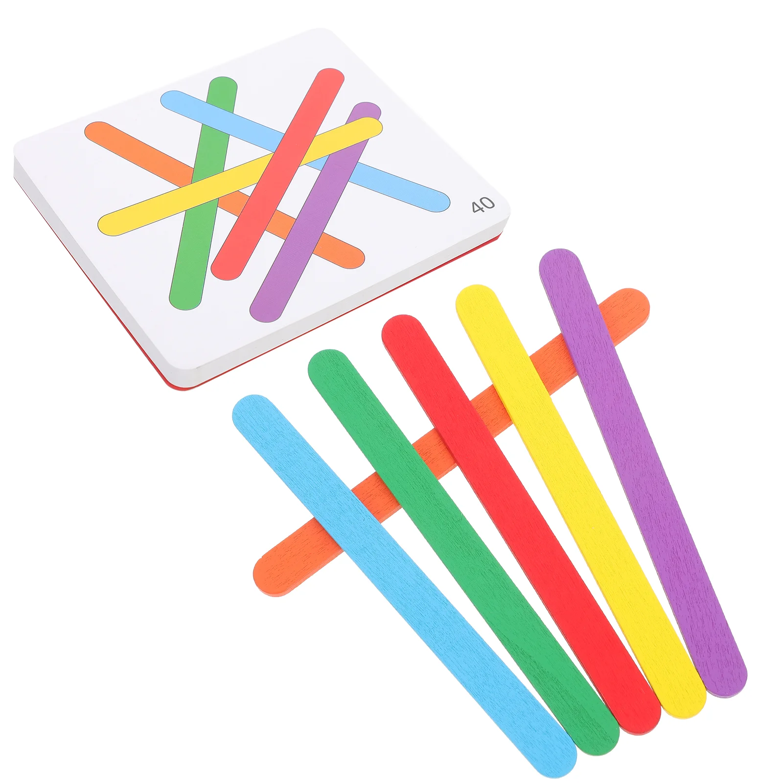 

Logic Stick Toddler Toys Kids Montessori Wooden for Toddlers Paper Mini Craft Sticks Fine Motor Games Large Child